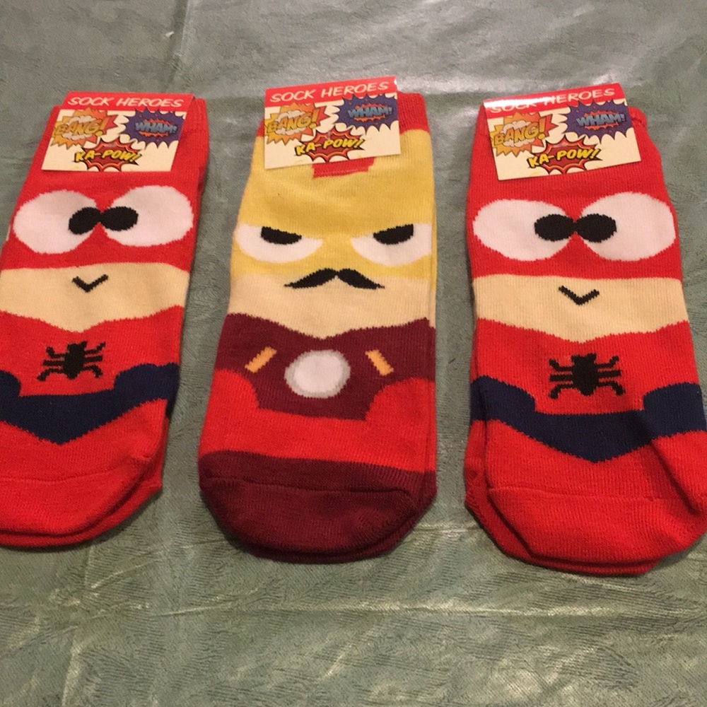 Children’s Hero Socks 3-Pair Socks NEW Size 1-8 Cute Hero Socks Kids will love